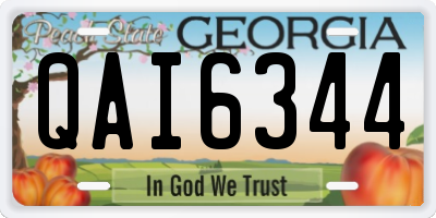 GA license plate QAI6344