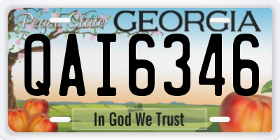 GA license plate QAI6346
