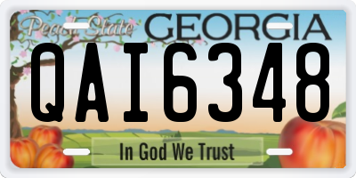 GA license plate QAI6348