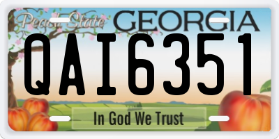 GA license plate QAI6351