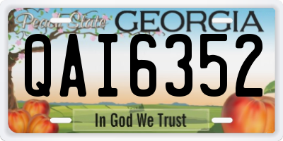 GA license plate QAI6352
