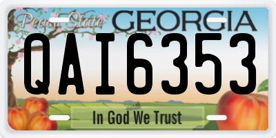 GA license plate QAI6353