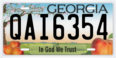 GA license plate QAI6354