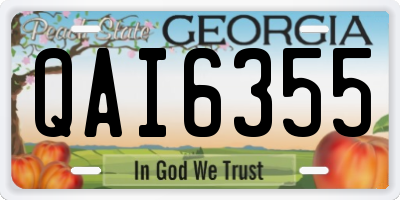 GA license plate QAI6355