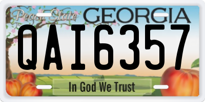 GA license plate QAI6357