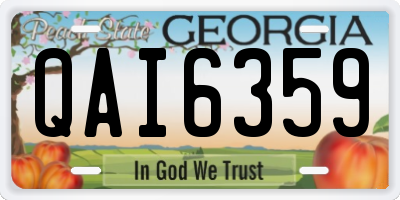 GA license plate QAI6359