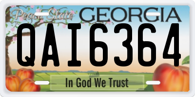 GA license plate QAI6364