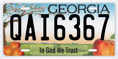 GA license plate QAI6367