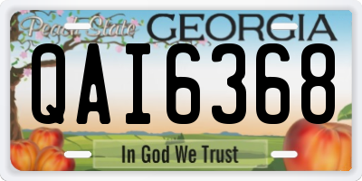 GA license plate QAI6368