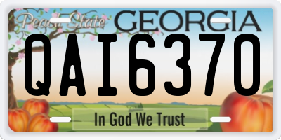 GA license plate QAI6370