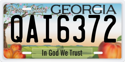 GA license plate QAI6372