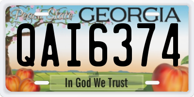 GA license plate QAI6374
