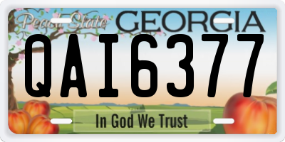 GA license plate QAI6377
