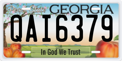 GA license plate QAI6379