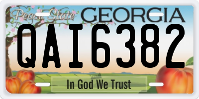 GA license plate QAI6382