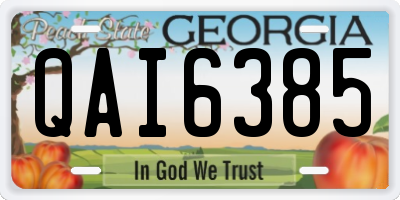 GA license plate QAI6385