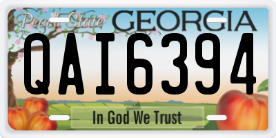 GA license plate QAI6394