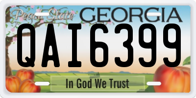 GA license plate QAI6399
