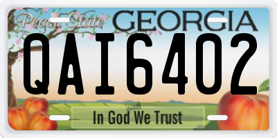 GA license plate QAI6402