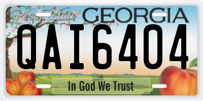 GA license plate QAI6404