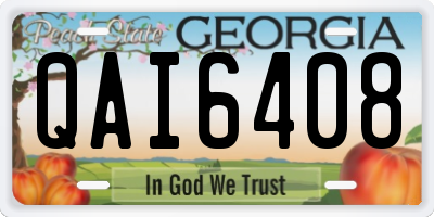 GA license plate QAI6408