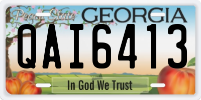 GA license plate QAI6413