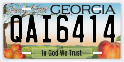 GA license plate QAI6414
