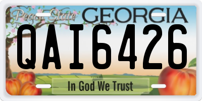 GA license plate QAI6426