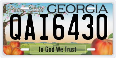 GA license plate QAI6430