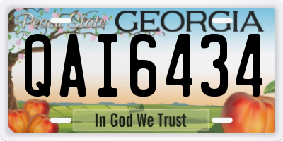 GA license plate QAI6434
