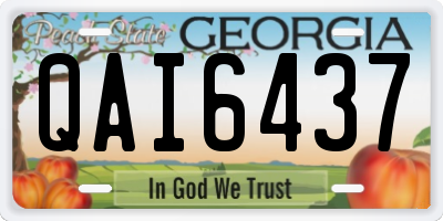 GA license plate QAI6437