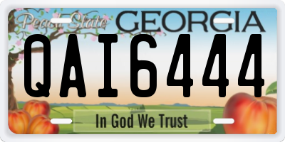 GA license plate QAI6444