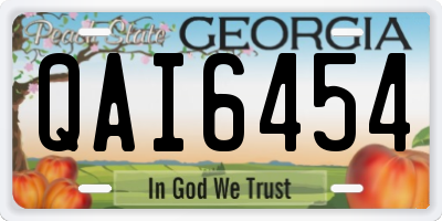 GA license plate QAI6454