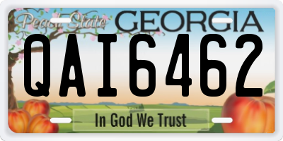 GA license plate QAI6462