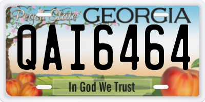 GA license plate QAI6464