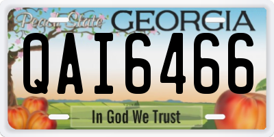 GA license plate QAI6466