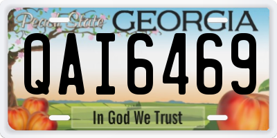 GA license plate QAI6469