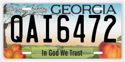 GA license plate QAI6472