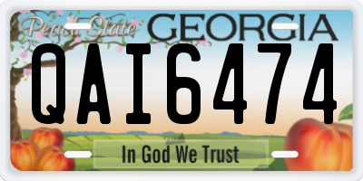 GA license plate QAI6474