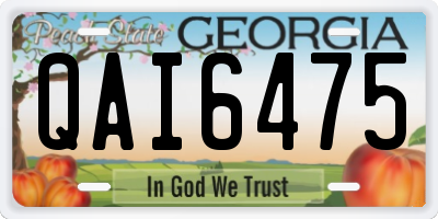 GA license plate QAI6475