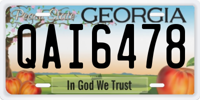 GA license plate QAI6478