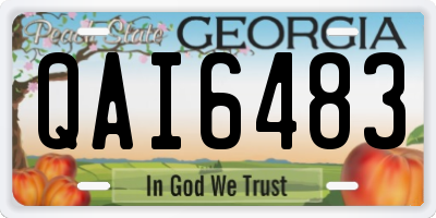 GA license plate QAI6483