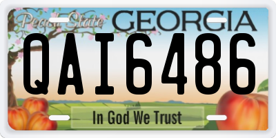 GA license plate QAI6486