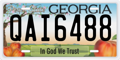 GA license plate QAI6488