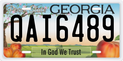 GA license plate QAI6489