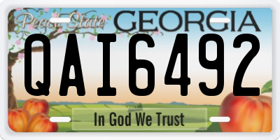 GA license plate QAI6492