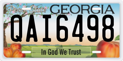 GA license plate QAI6498