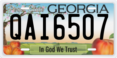 GA license plate QAI6507