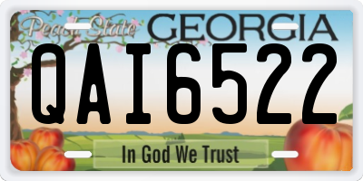 GA license plate QAI6522