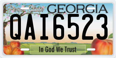 GA license plate QAI6523